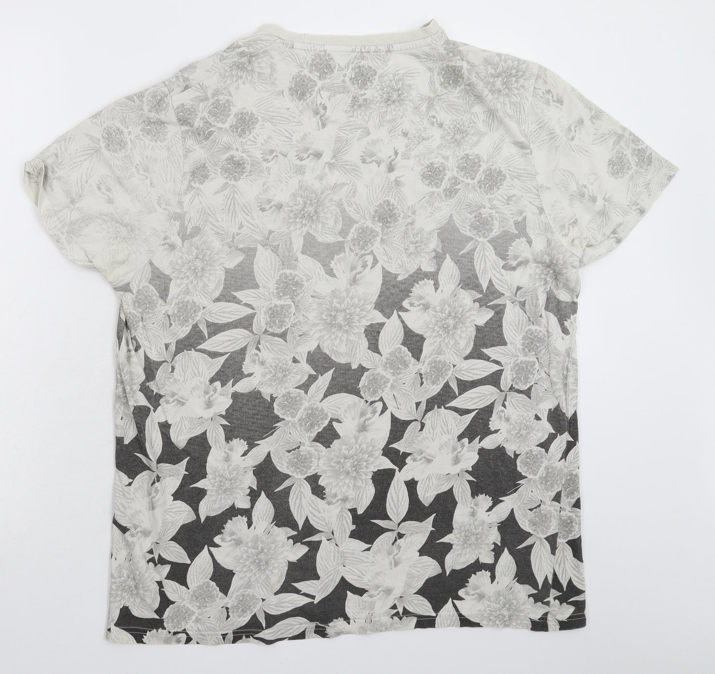 George Mens Grey Floral   T-Shirt Size XL