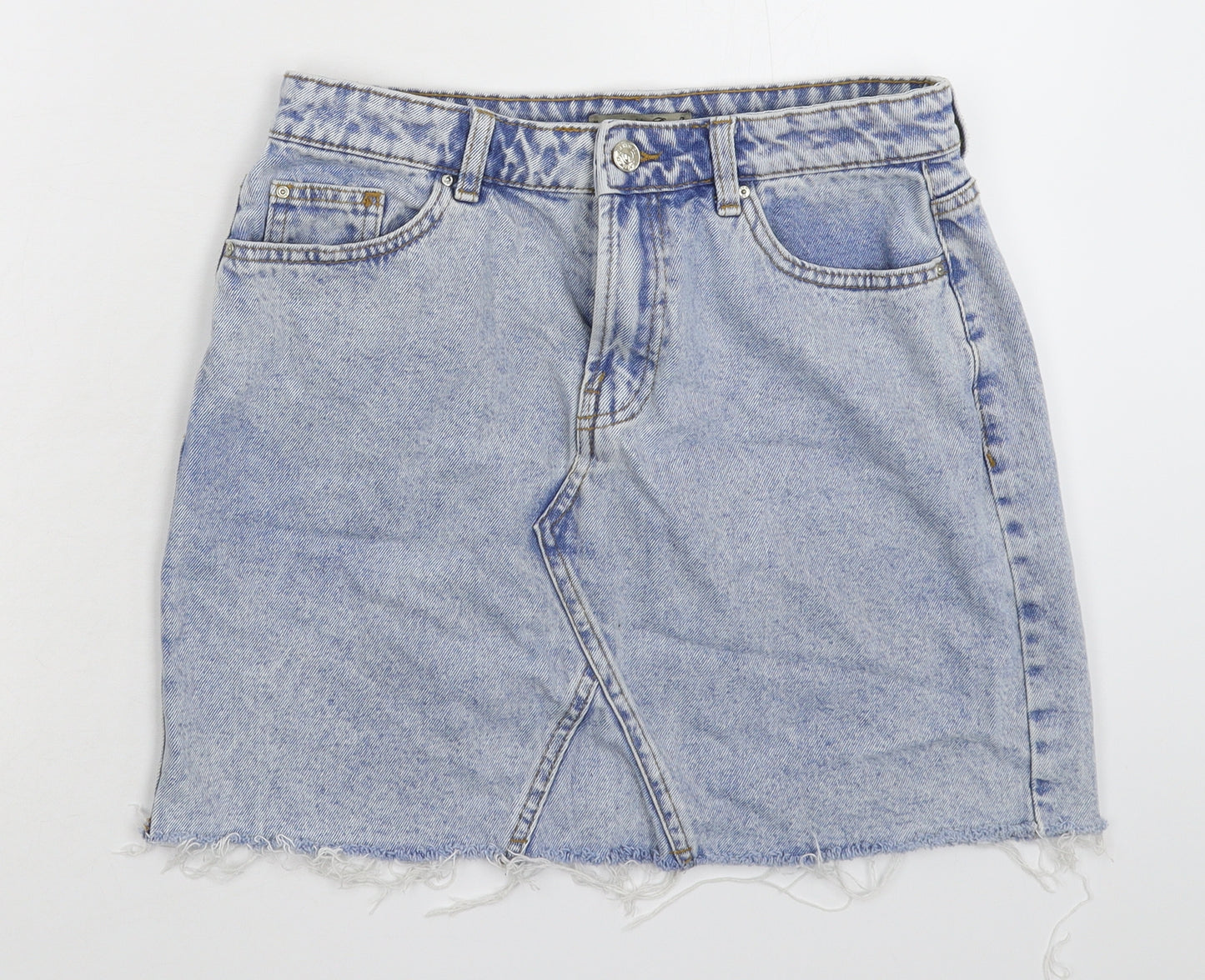 Denim & Co. Womens Blue  Denim A-Line Skirt Size 12