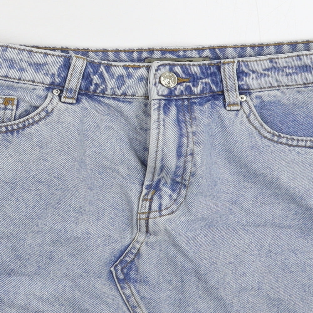 Denim & Co. Womens Blue  Denim A-Line Skirt Size 12