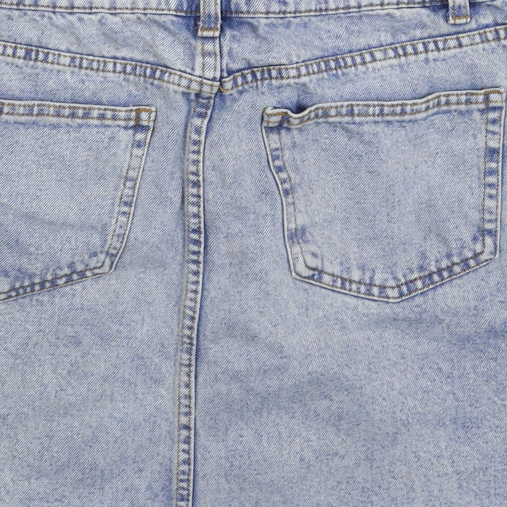 Denim & Co. Womens Blue  Denim A-Line Skirt Size 12