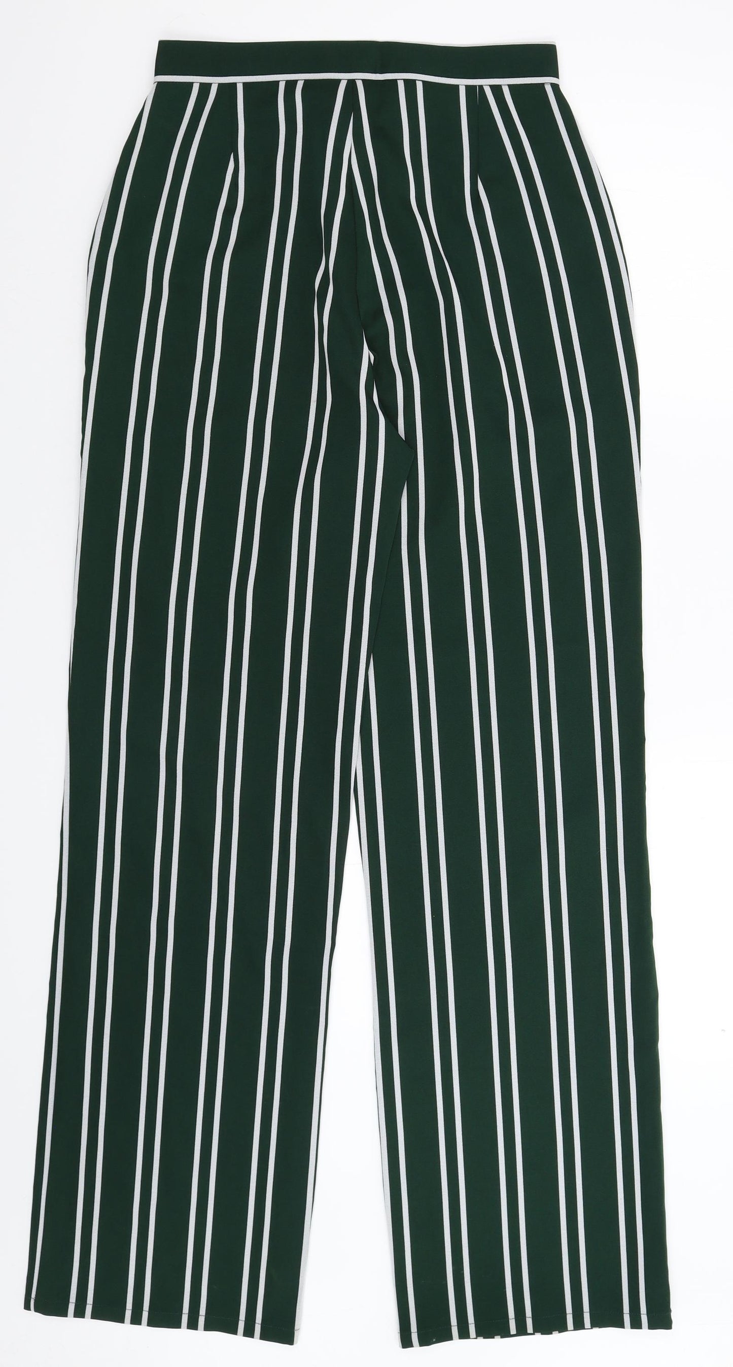 Quiz Womens Green Striped  Trousers  Size 10 L32 in