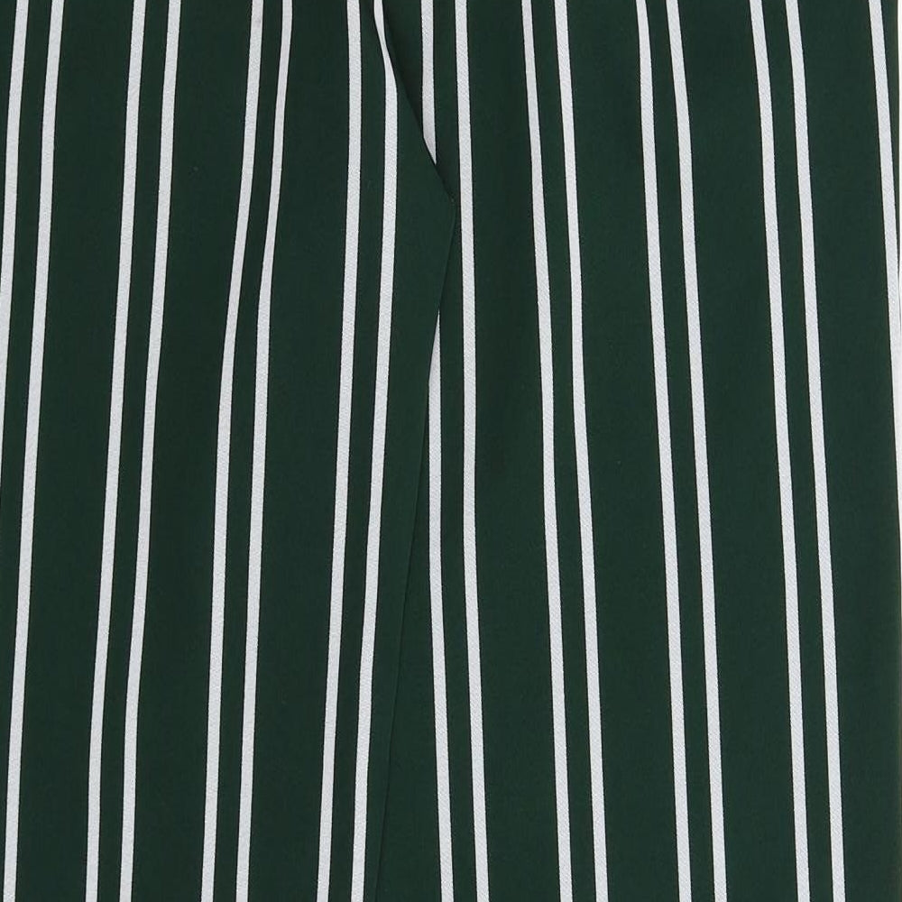 Quiz Womens Green Striped  Trousers  Size 10 L32 in