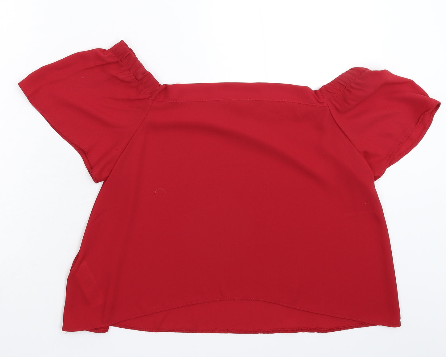 New Look Womens Red  Satin Basic Blouse Size 10