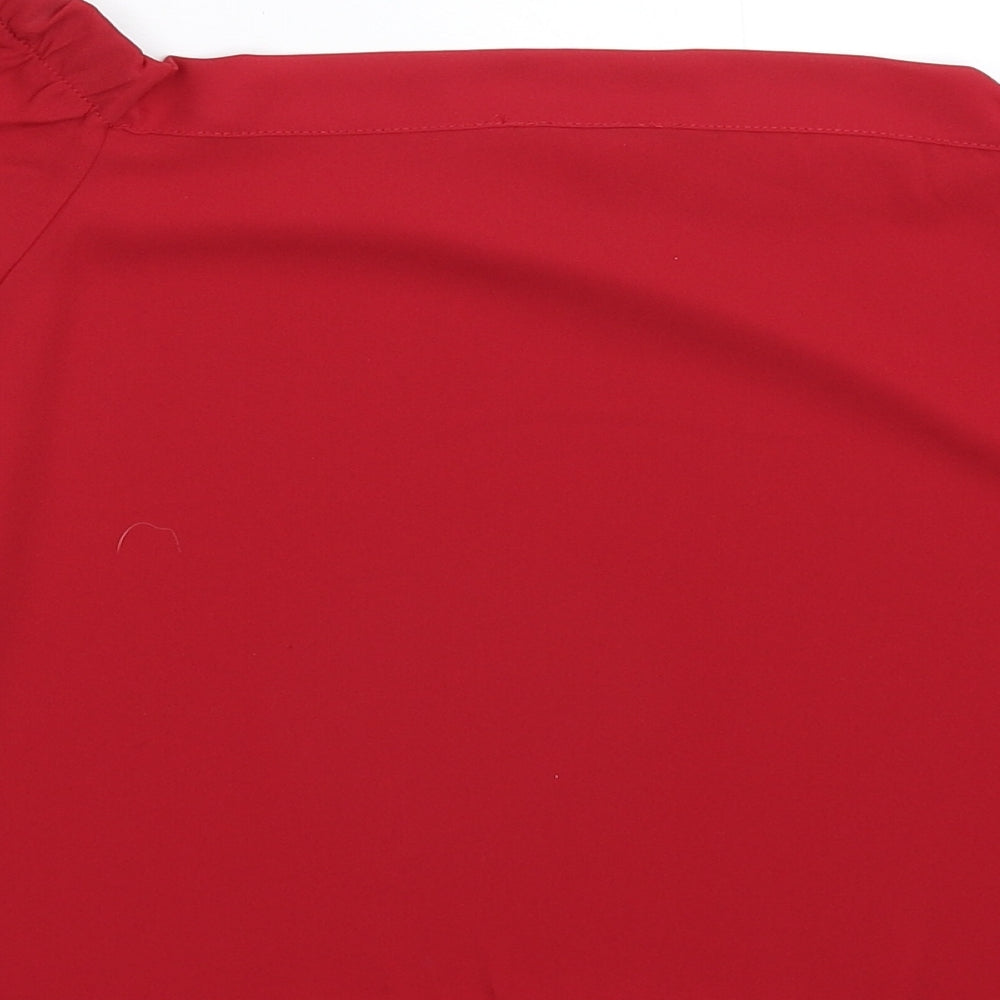 New Look Womens Red  Satin Basic Blouse Size 10