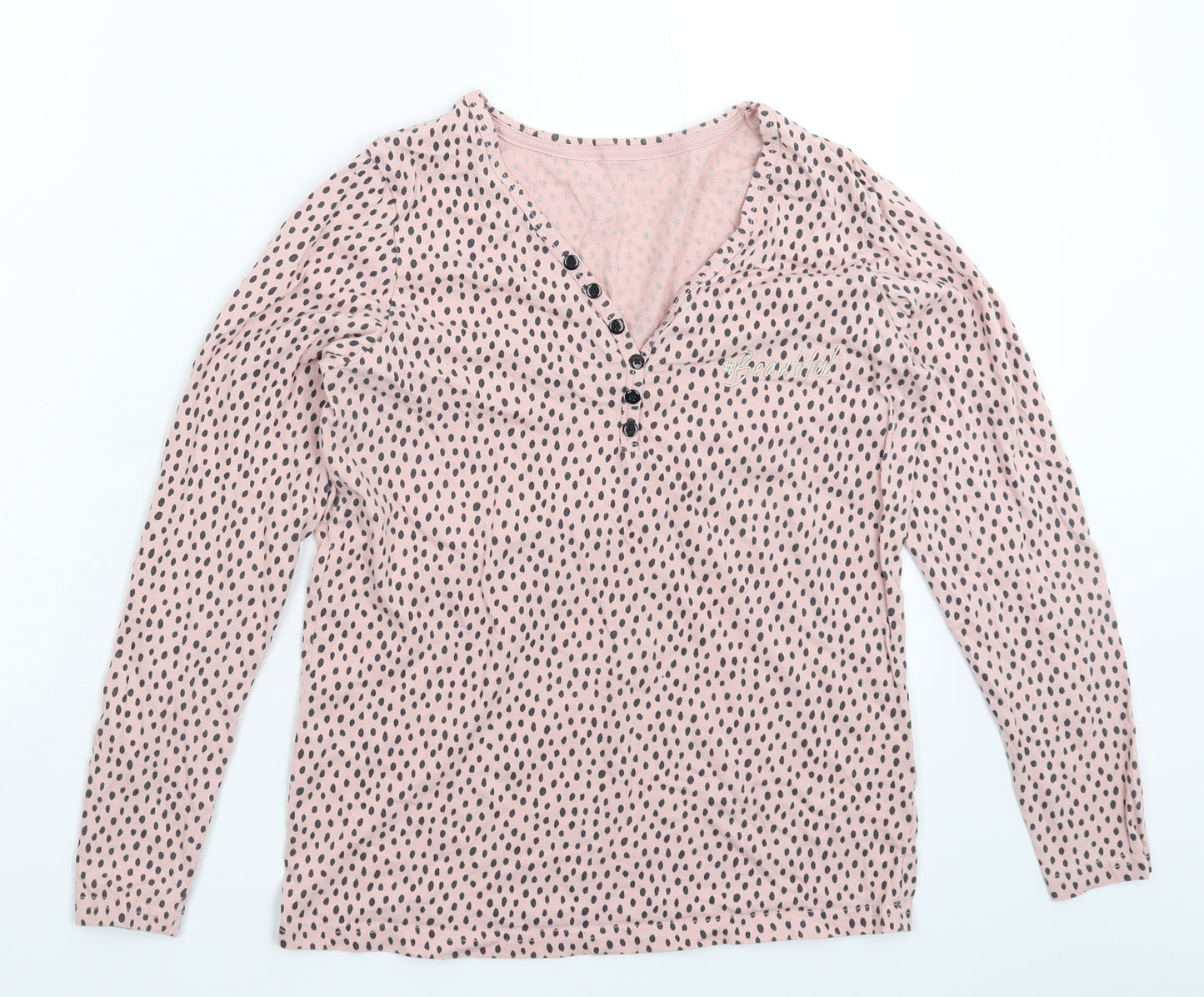 George Womens Pink Animal Print  Basic T-Shirt Size 10