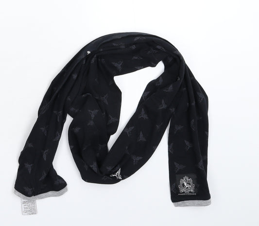 Front view of Henleys unisex black scarf one size