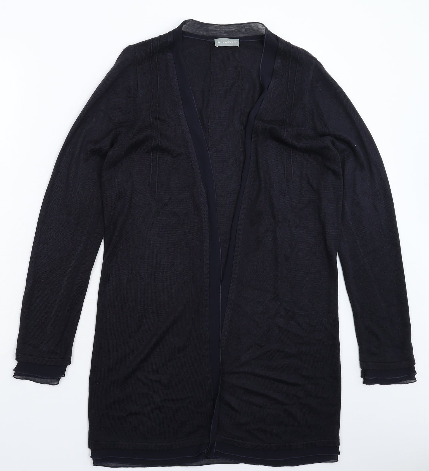 Per Una Womens Blue  Knit Cardigan Jumper Size 12