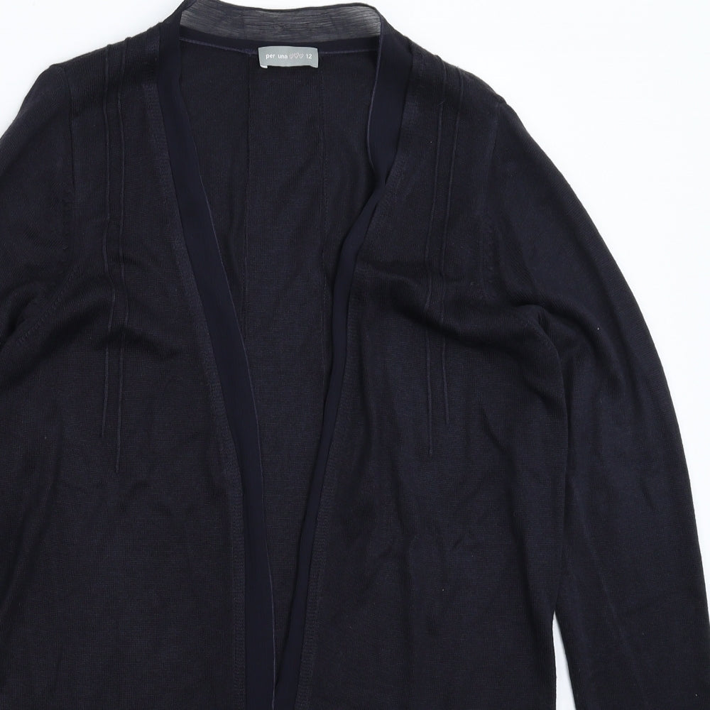 Per Una Womens Blue  Knit Cardigan Jumper Size 12