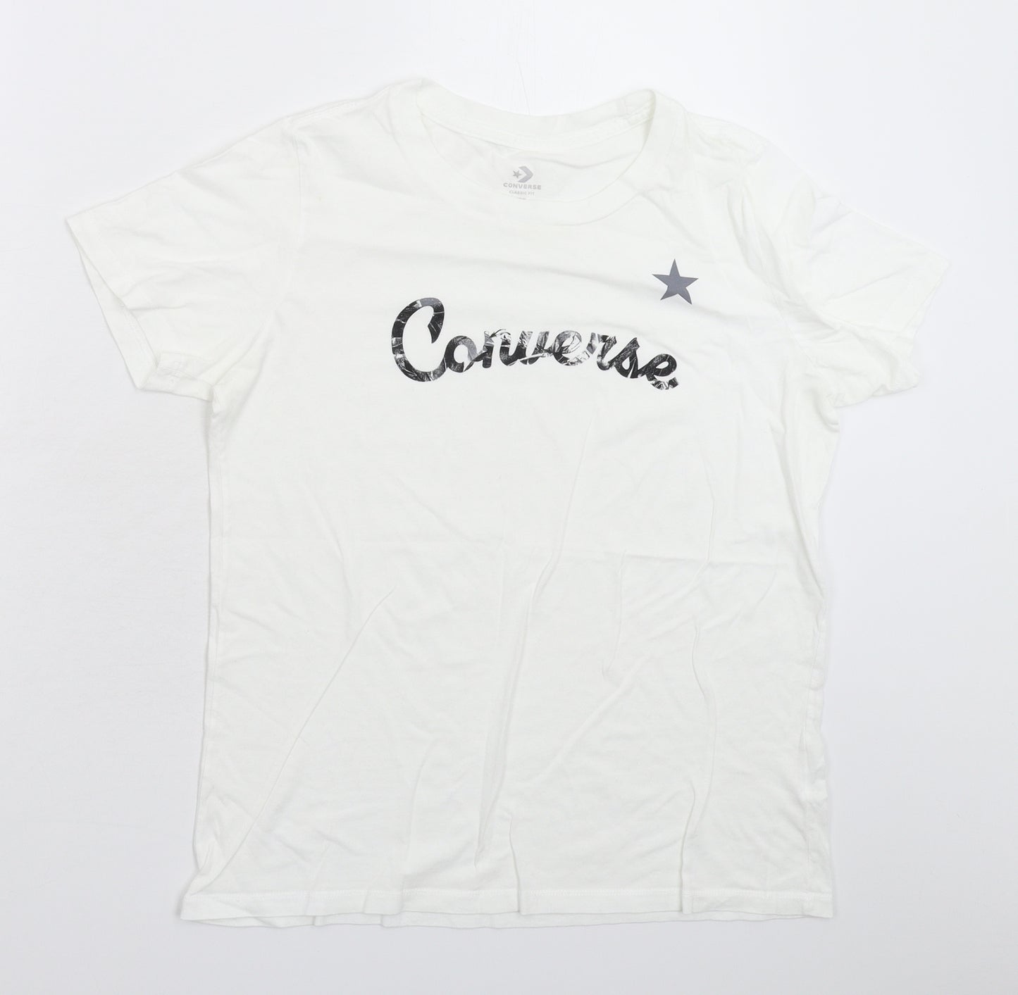 Converse Womens White   Basic T-Shirt Size M
