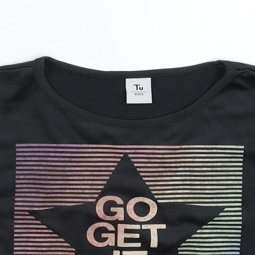 TU Girls Black   Basic T-Shirt Size 5 Years