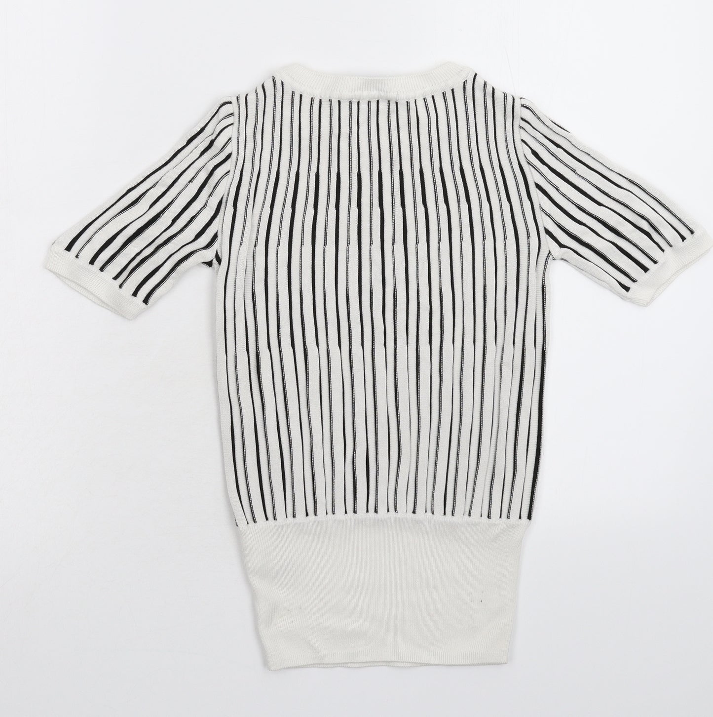 Marks and Spencer Womens White Striped Knit Pullover Jumper Size 6