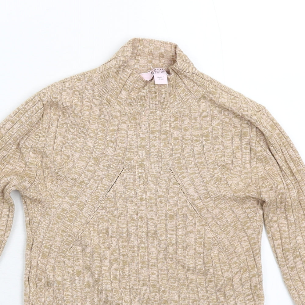 Miss Selfridge Womens Beige  Knit Pullover Jumper Size 4