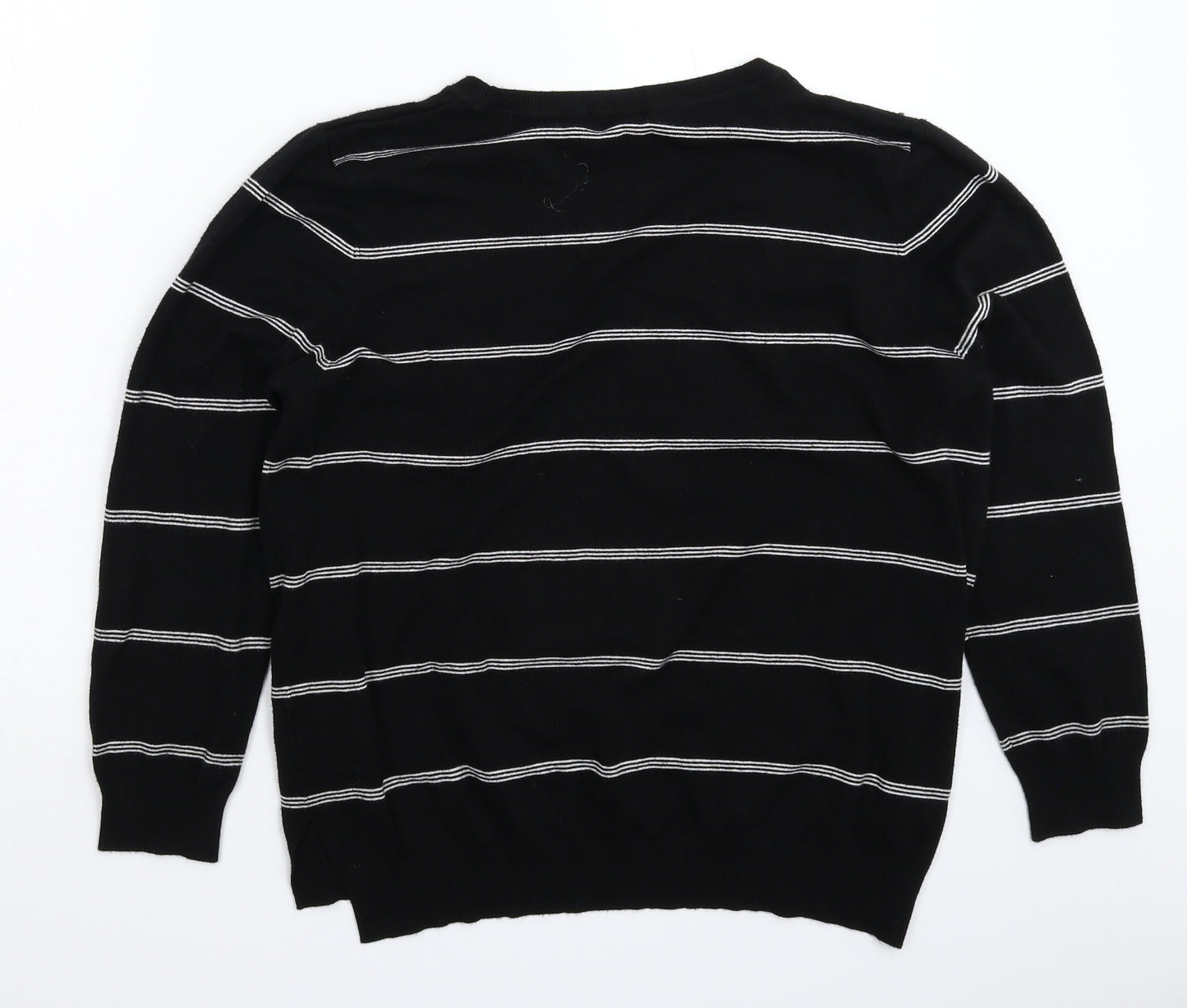 Peacocks Womens Black Striped Knit Pullover Jumper Size 22