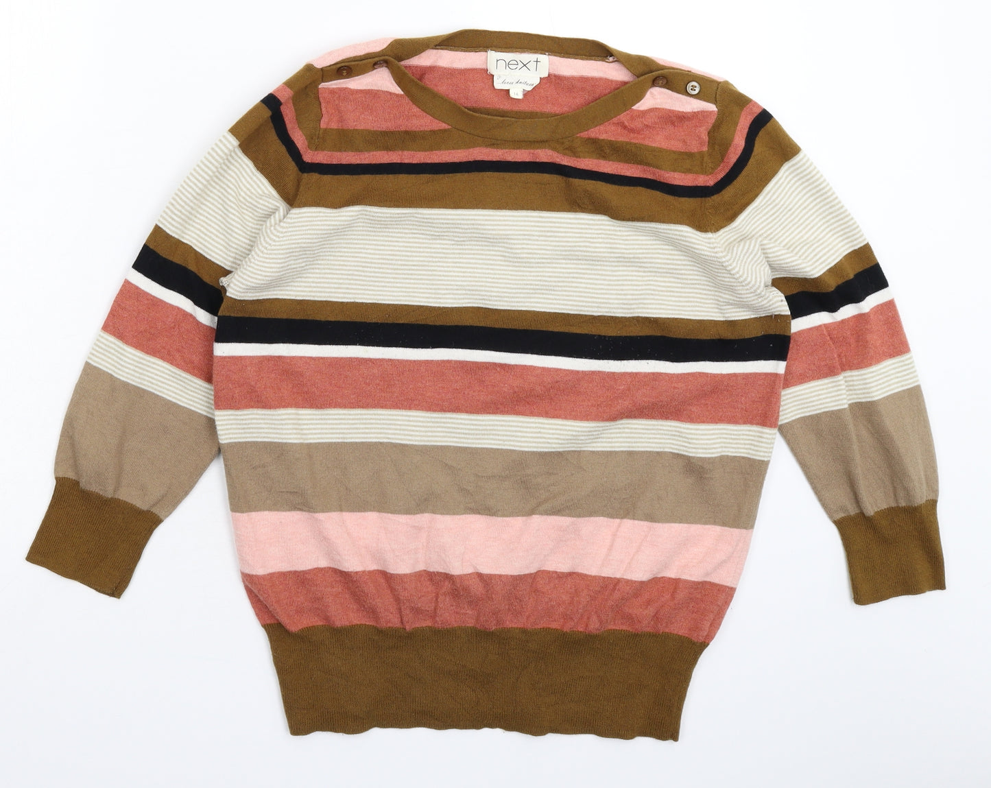 NEXT Womens Multicoloured Striped Knit Pullover Jumper Size 16