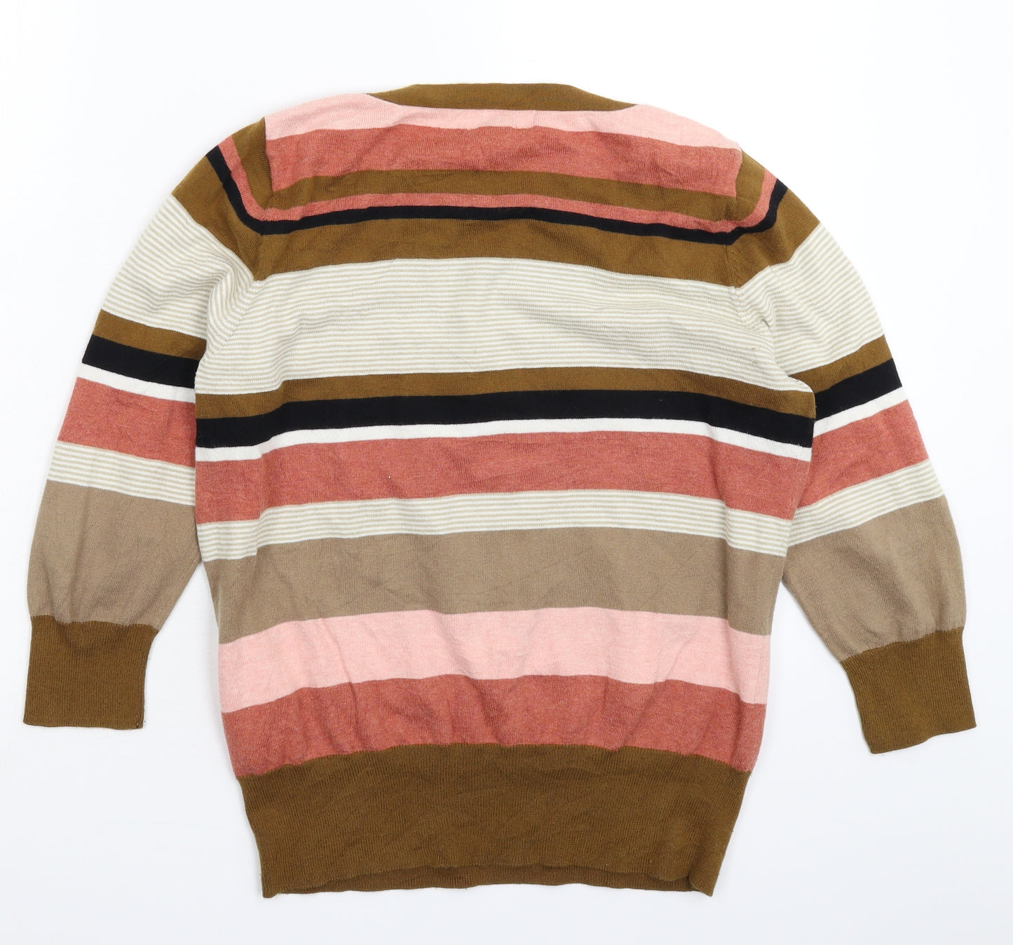 NEXT Womens Multicoloured Striped Knit Pullover Jumper Size 16