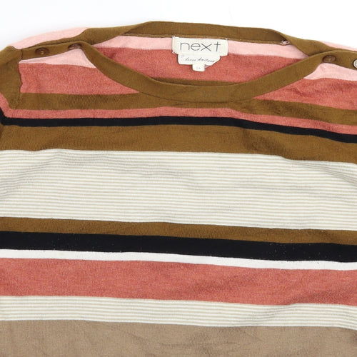 NEXT Womens Multicoloured Striped Knit Pullover Jumper Size 16