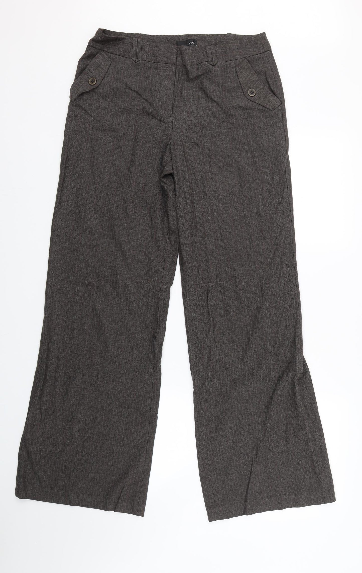 NEXT Womens Brown Herringbone  Trousers  Size 12 L30 in