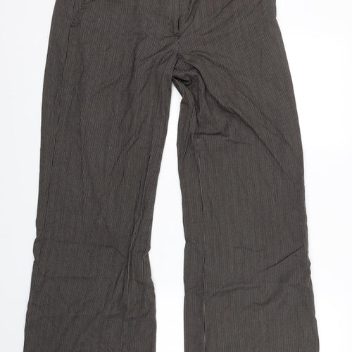 NEXT Womens Brown Striped  Trousers  Size 12 L29 in