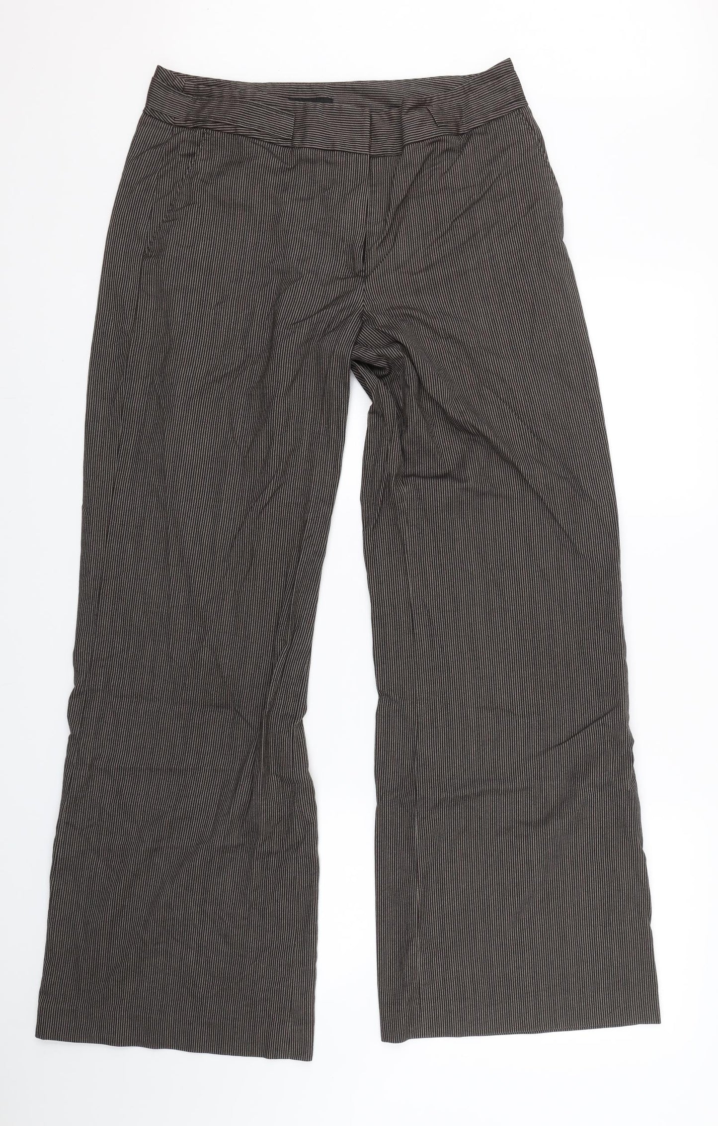 NEXT Womens Brown Striped  Trousers  Size 12 L29 in