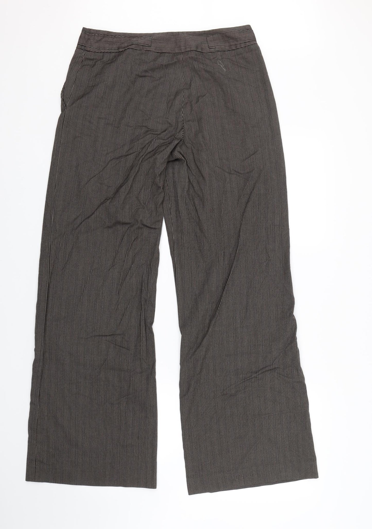 NEXT Womens Brown Striped  Trousers  Size 12 L29 in