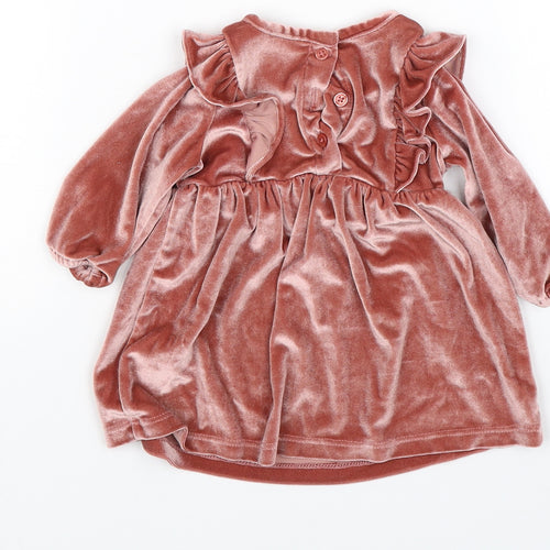 TU Baby Pink  Velour Fit & Flare  Size 0-3 Months