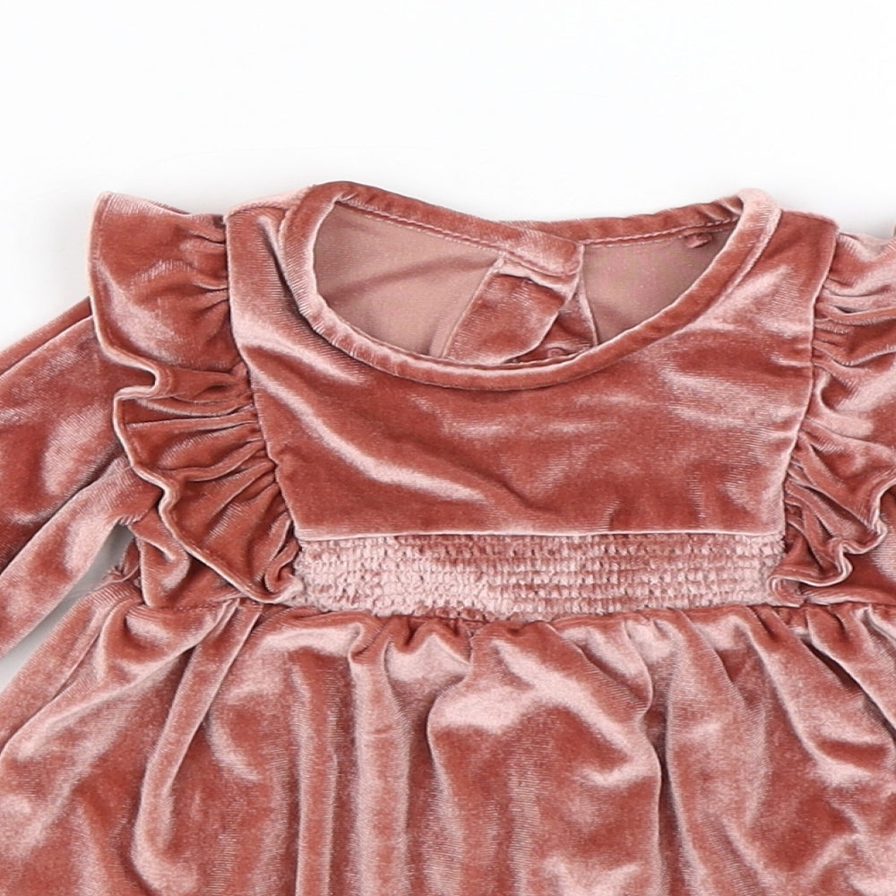 TU Baby Pink  Velour Fit & Flare  Size 0-3 Months