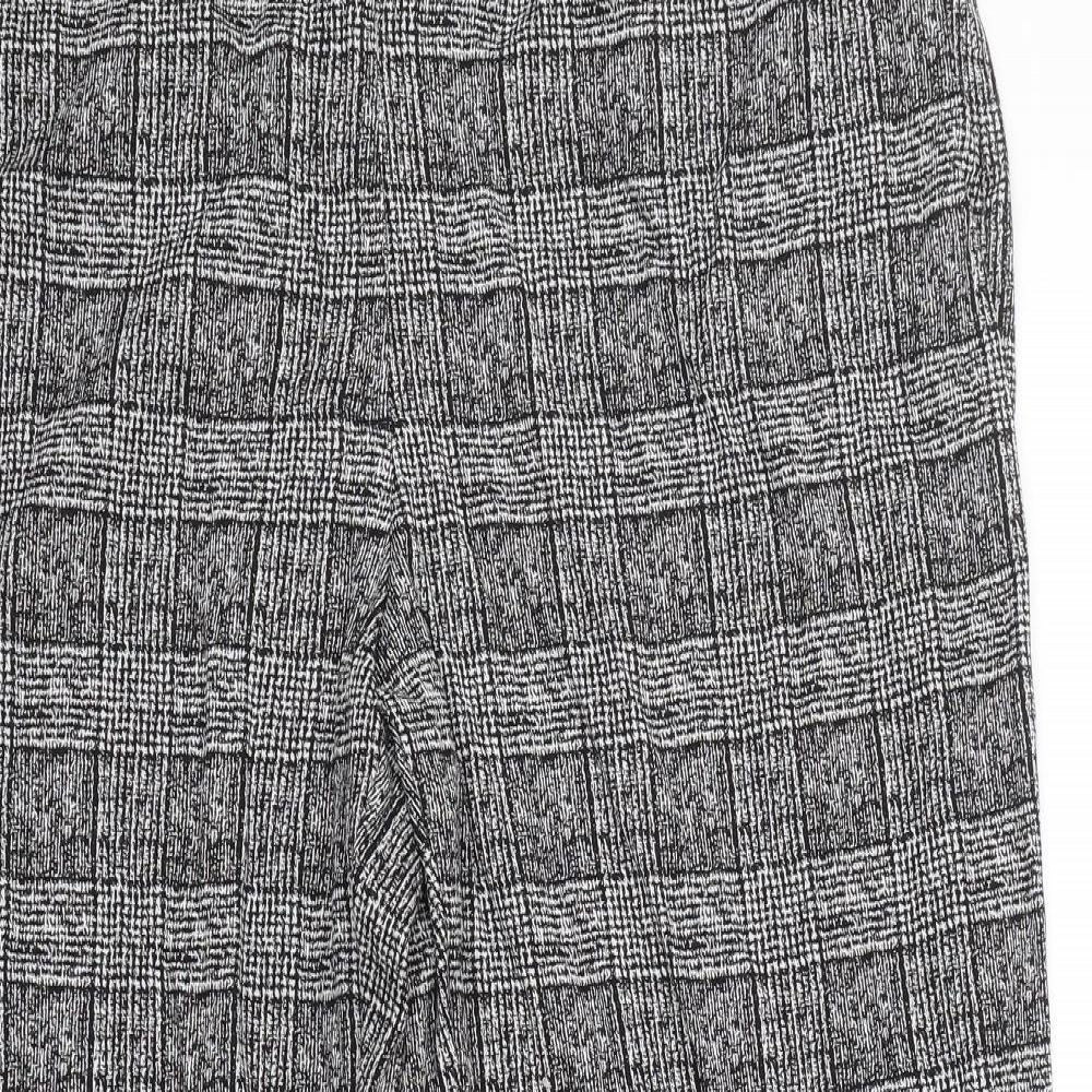 M&S Womens Black Check  Cropped Trousers Size 20 L25.5 in