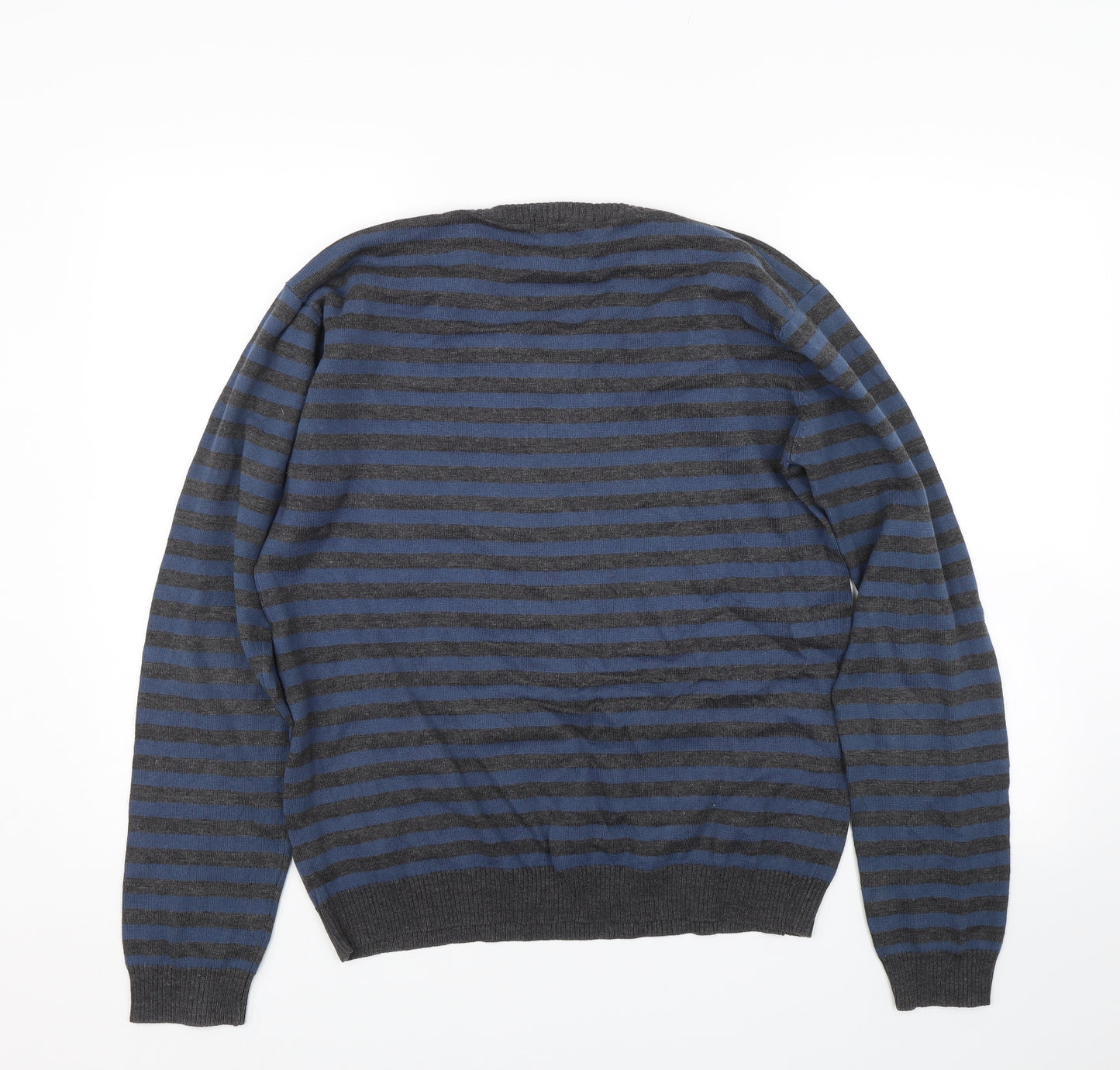 Soul rebel Mens Blue Striped  Pullover Jumper Size XL