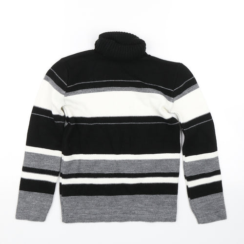 Preworn Womens Grey Striped  Pullover Jumper Size XS