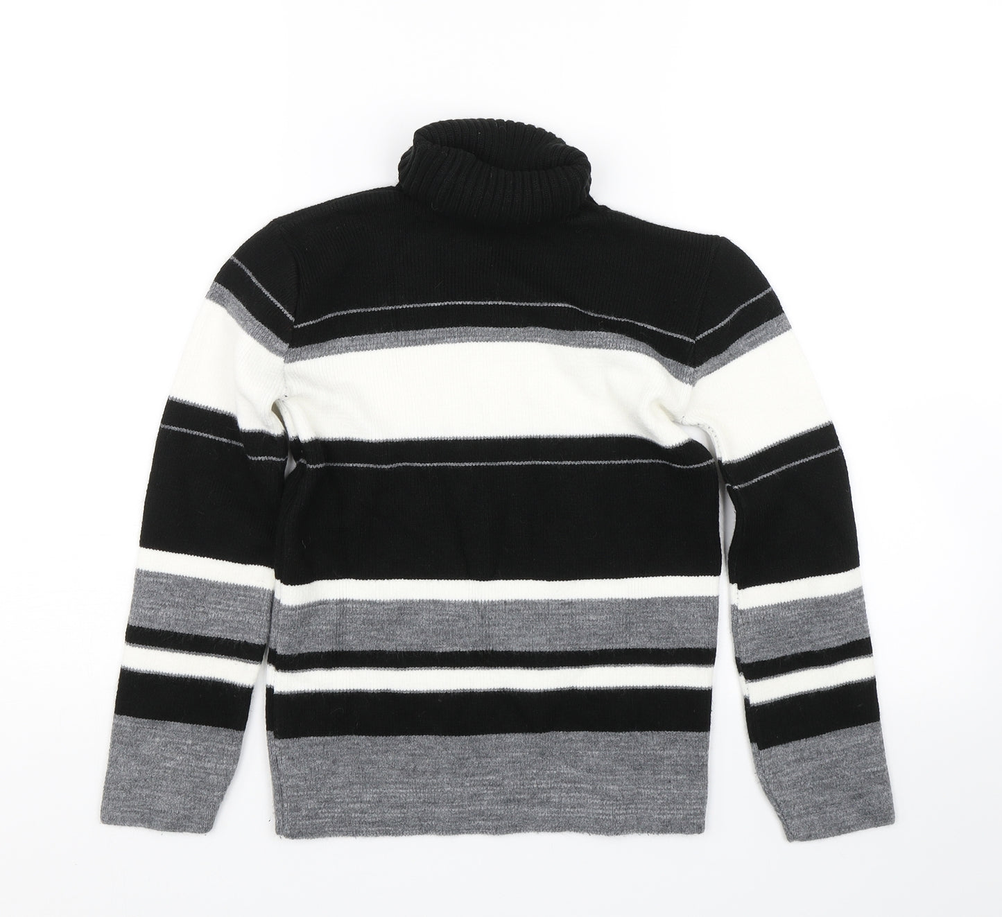 Preworn Womens Grey Striped  Pullover Jumper Size XS