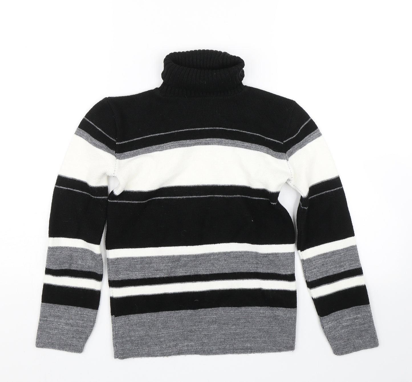 Preworn Womens Grey Striped  Pullover Jumper Size XS