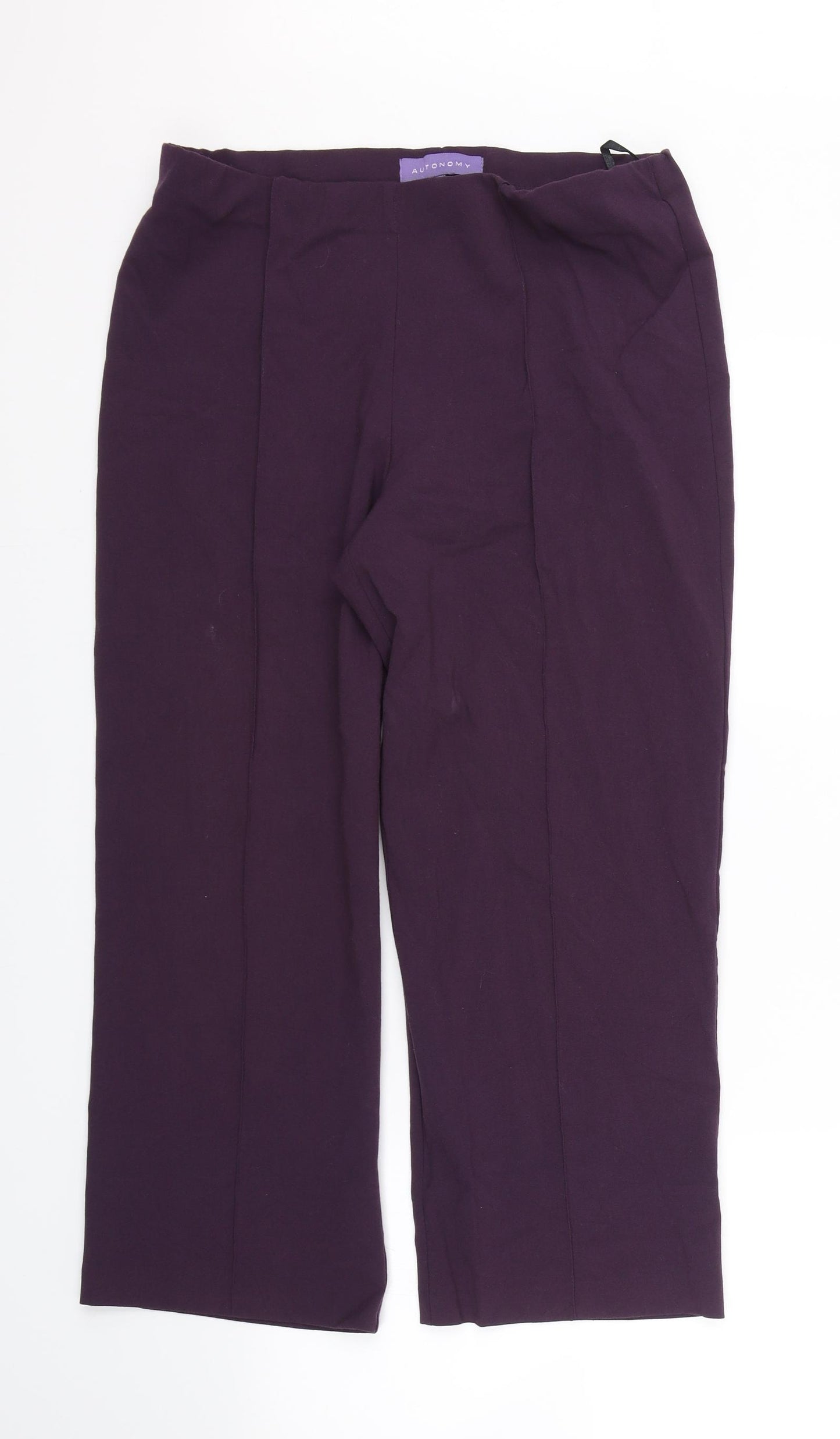 Autonomy Womens Purple   Cropped Trousers Size 12 L23 in