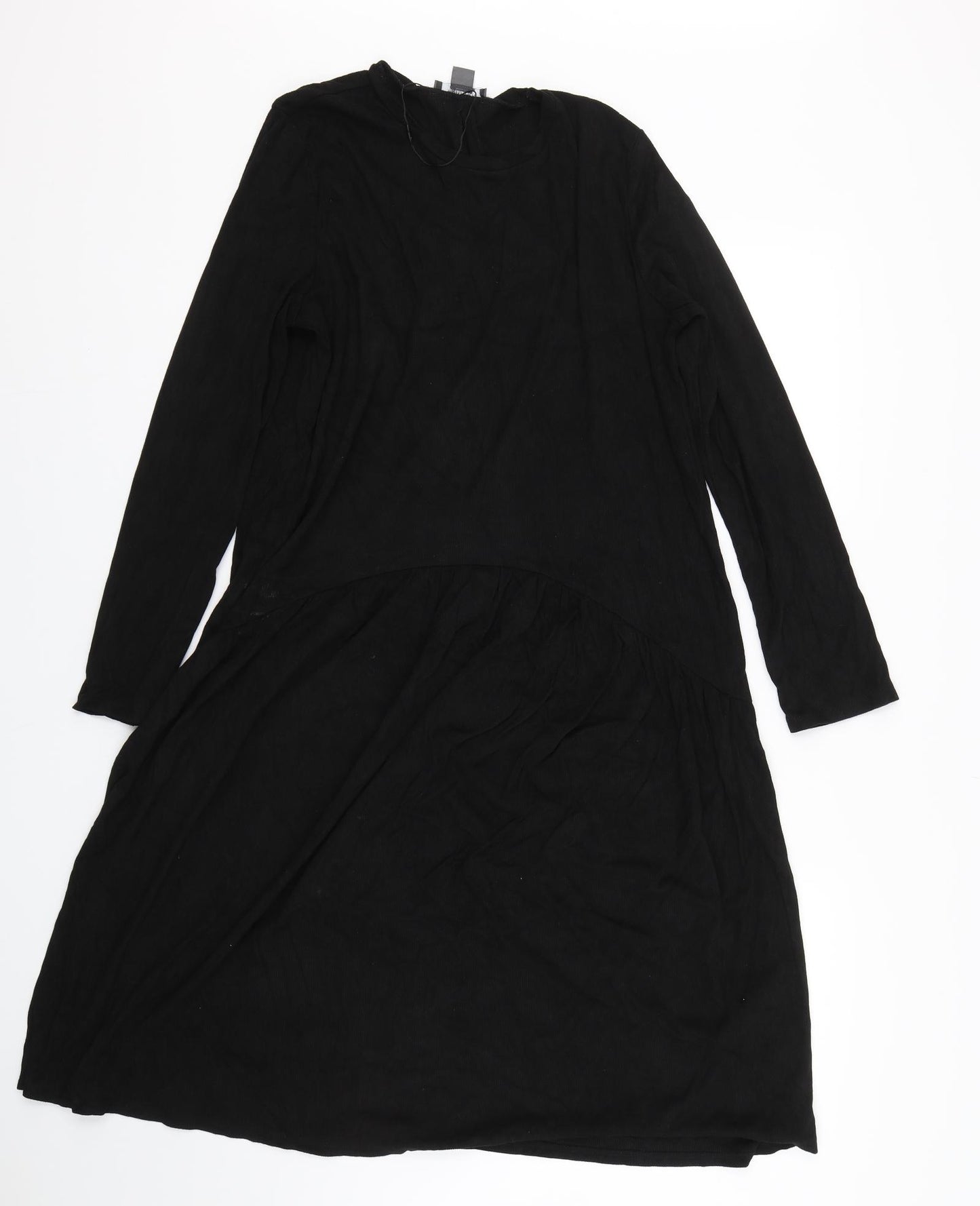 Primark Womens Black Striped  T-Shirt Dress  Size 14