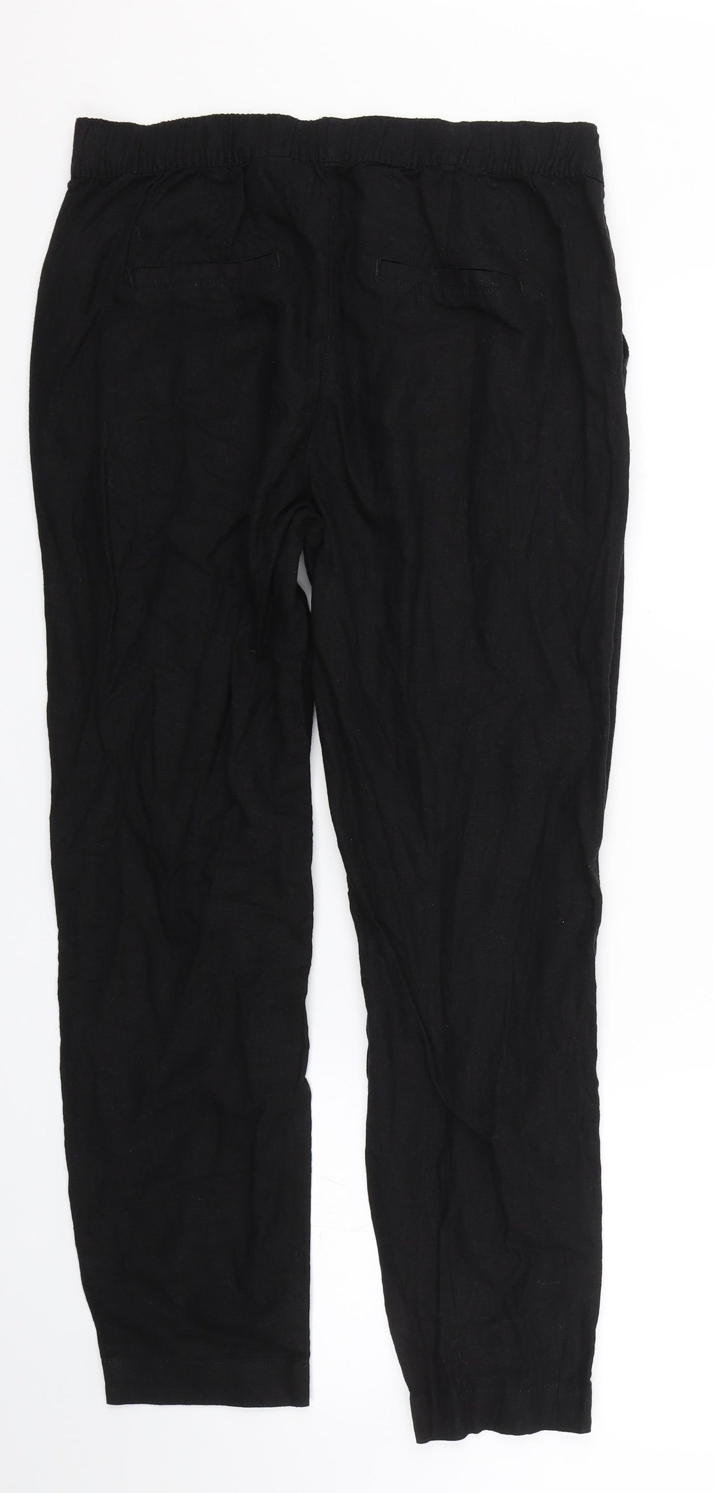 NEXT Womens Black   Capri Trousers Size 14 L25 in
