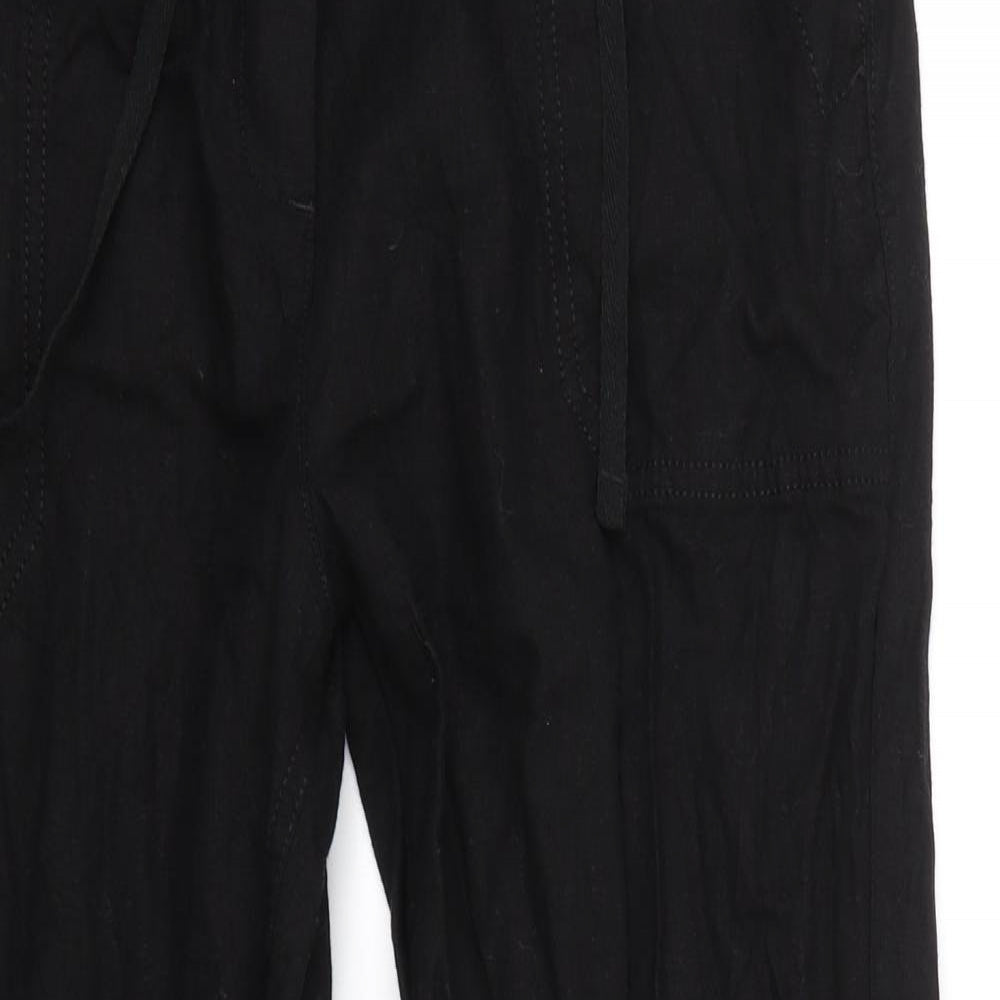 NEXT Womens Black   Capri Trousers Size 14 L25 in