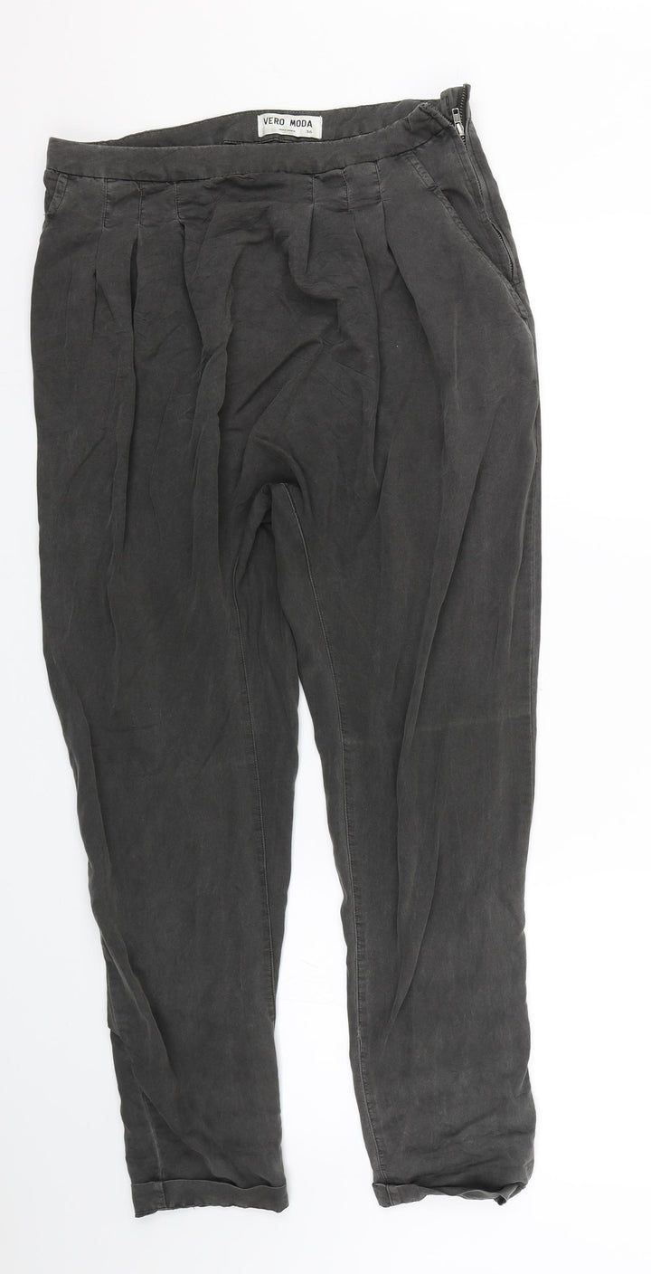 VERO MODA Womens Grey Capri Trousers Size 8 L24 in