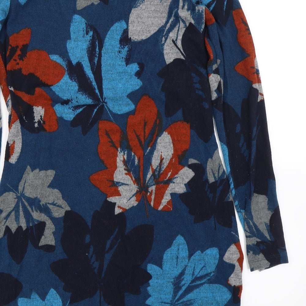 Lily & Me Womens Blue Floral  Pullover Jumper Size 10