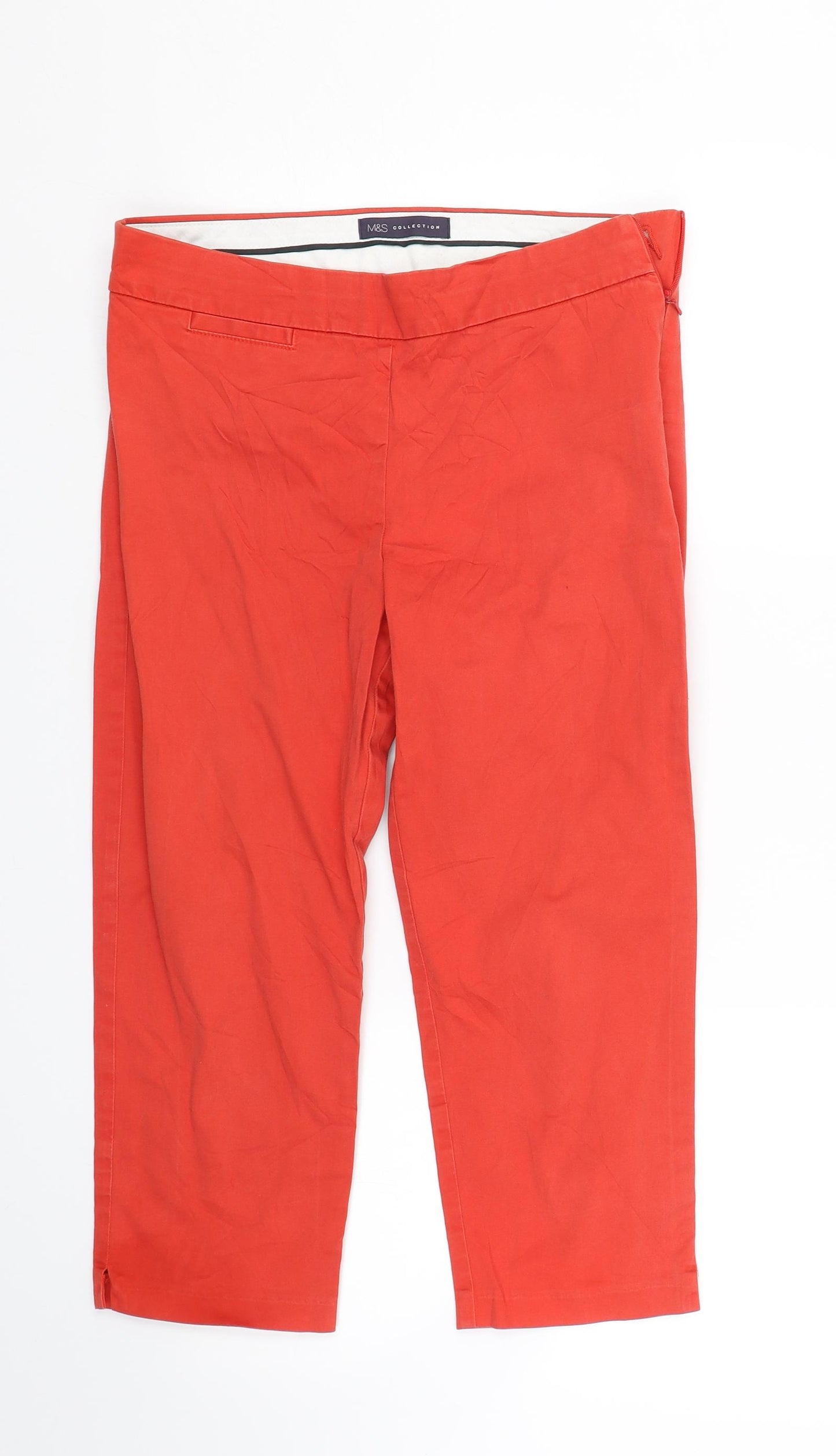 M&S Womens Red   Carrot Trousers Size 10 L20 in