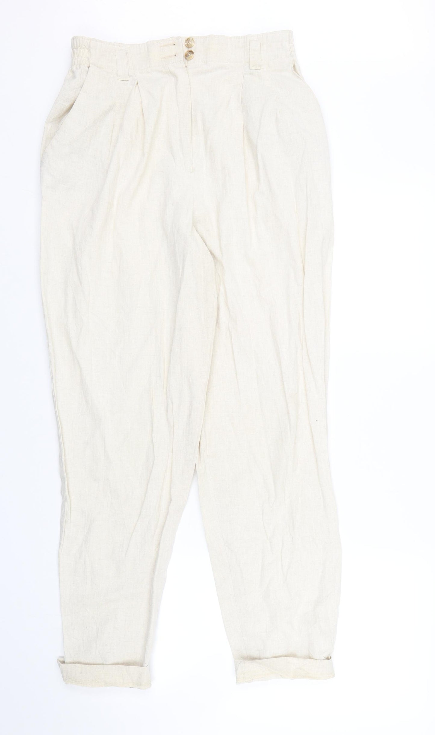 Preworn Womens Beige   Capri Trousers Size 28 L26 in
