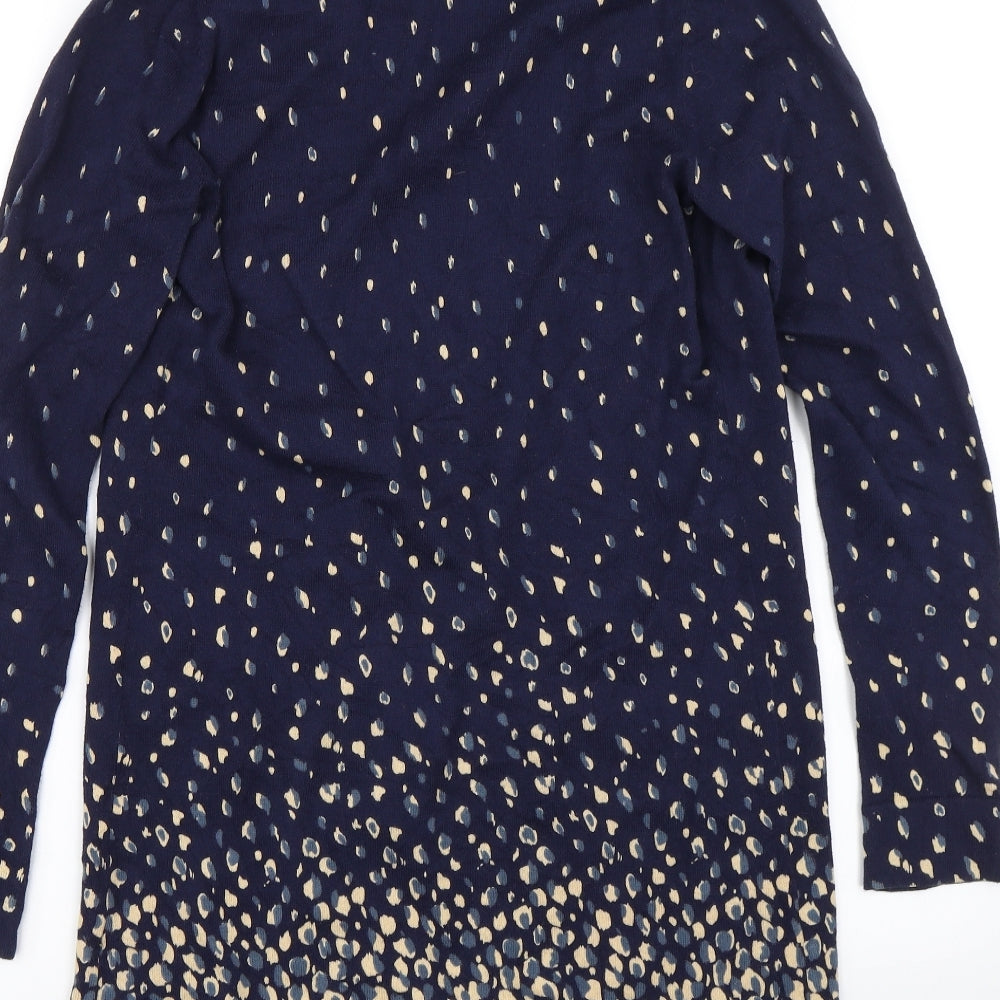 EAST Womens Blue Polka Dot  Cardigan Jumper Size S