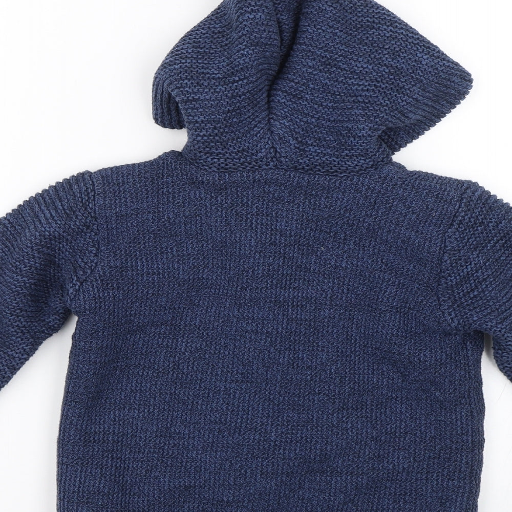 NEXT Boys Blue  Knit Full Zip Hoodie Size 2-3 Years