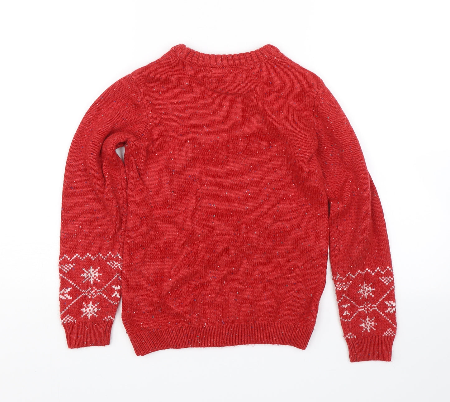 NEXT Girls Red  Knit Pullover Jumper Size 9 Years  - Christmas