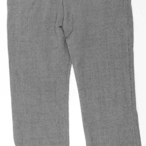 M&S Womens Grey Herringbone  Trousers  Size 34 L26 in