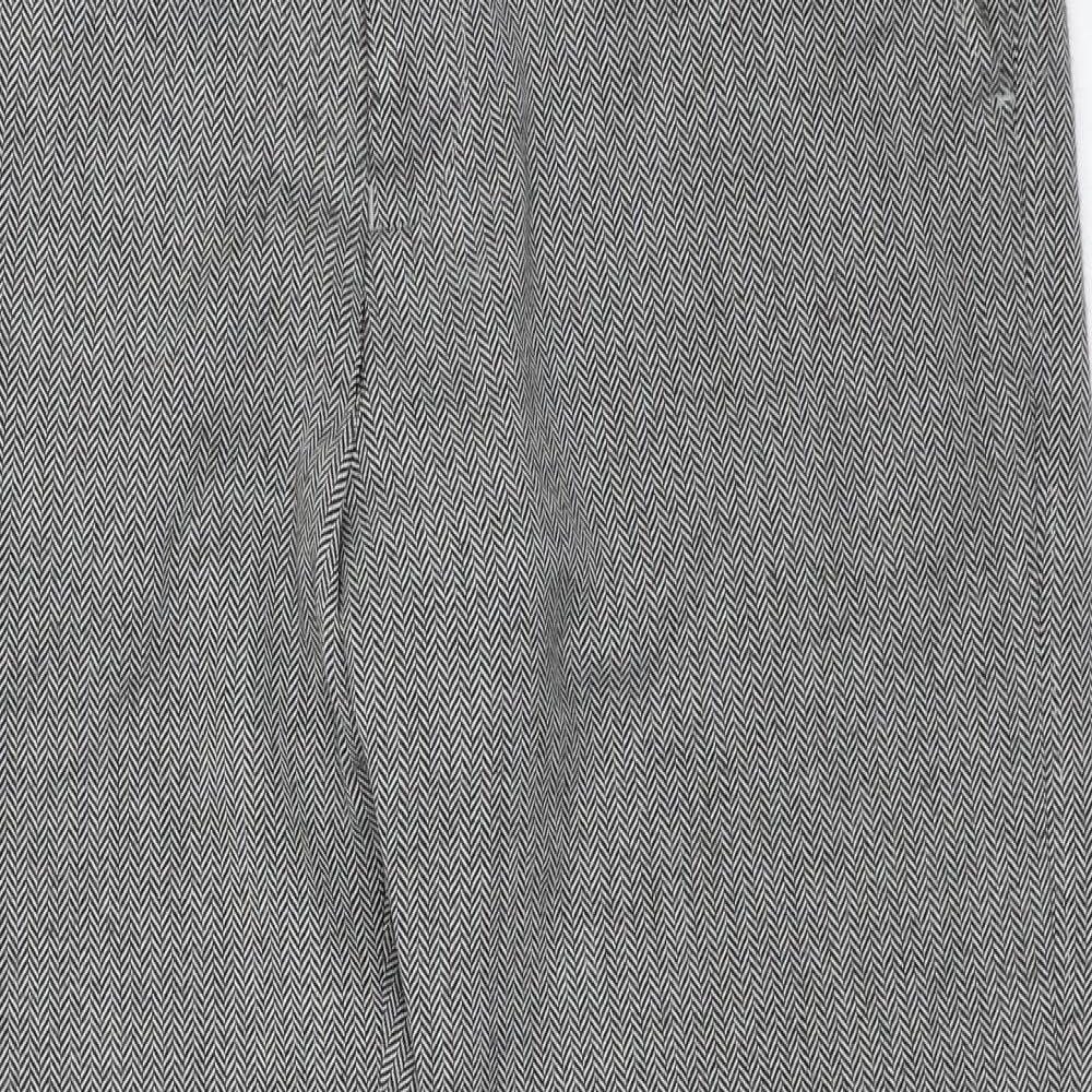M&S Womens Grey Herringbone  Trousers  Size 34 L26 in