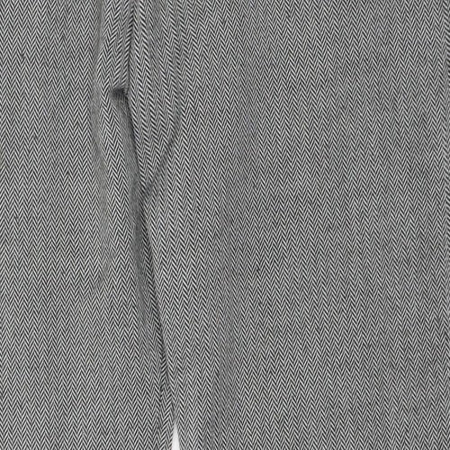 M&S Womens Grey Herringbone  Trousers  Size 34 L26 in