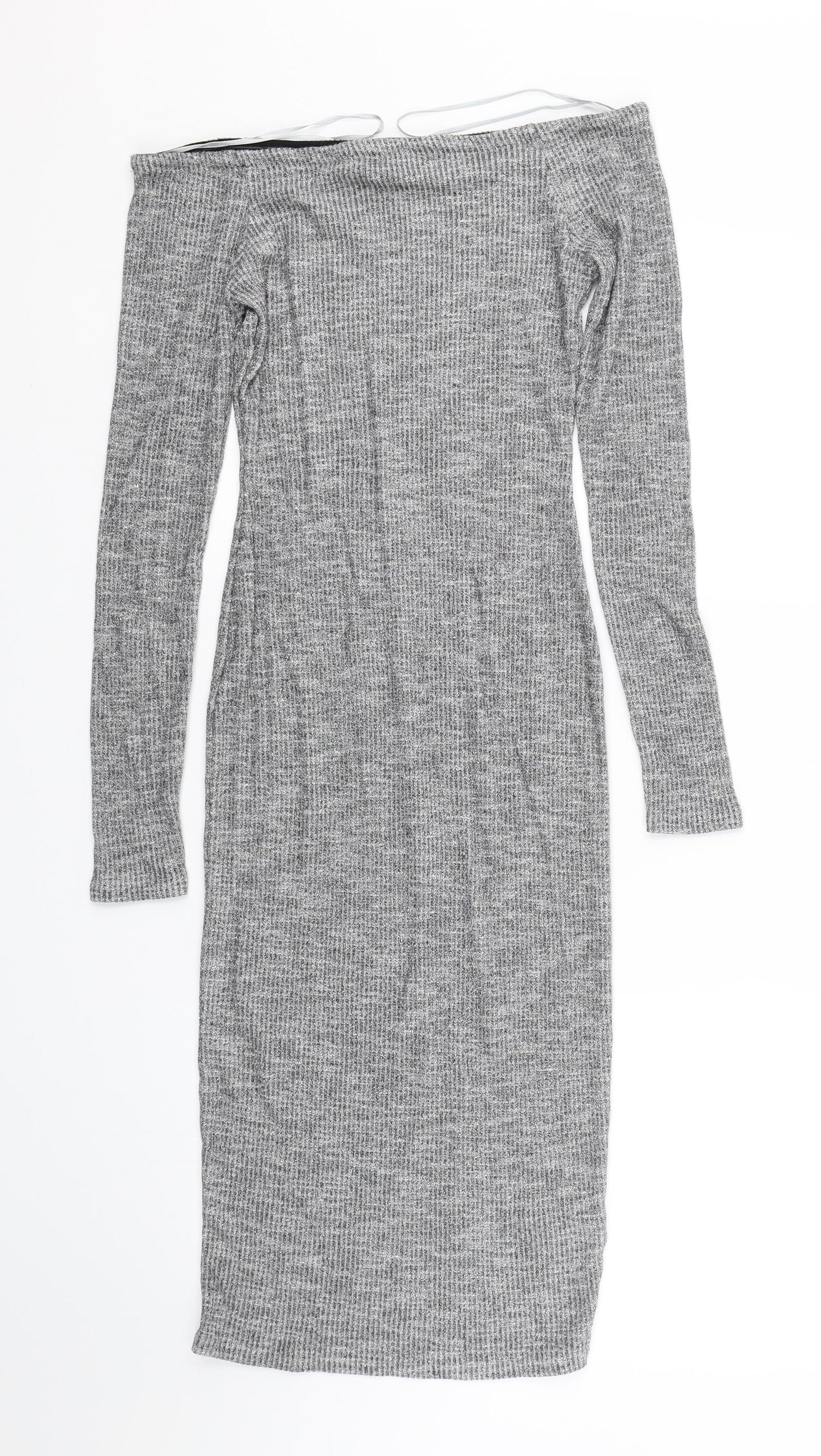Lipsy Womens Grey   Wrap Dress  Size 10