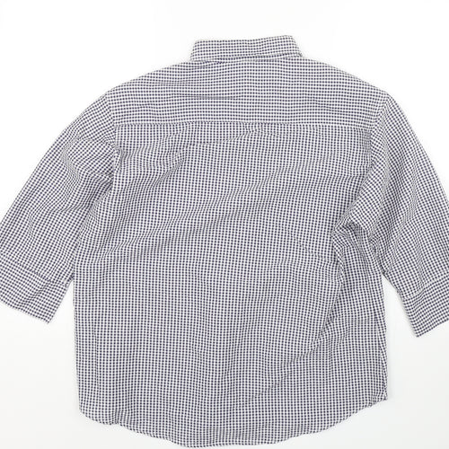 Genoville Mens Blue Check   Button-Up Size L