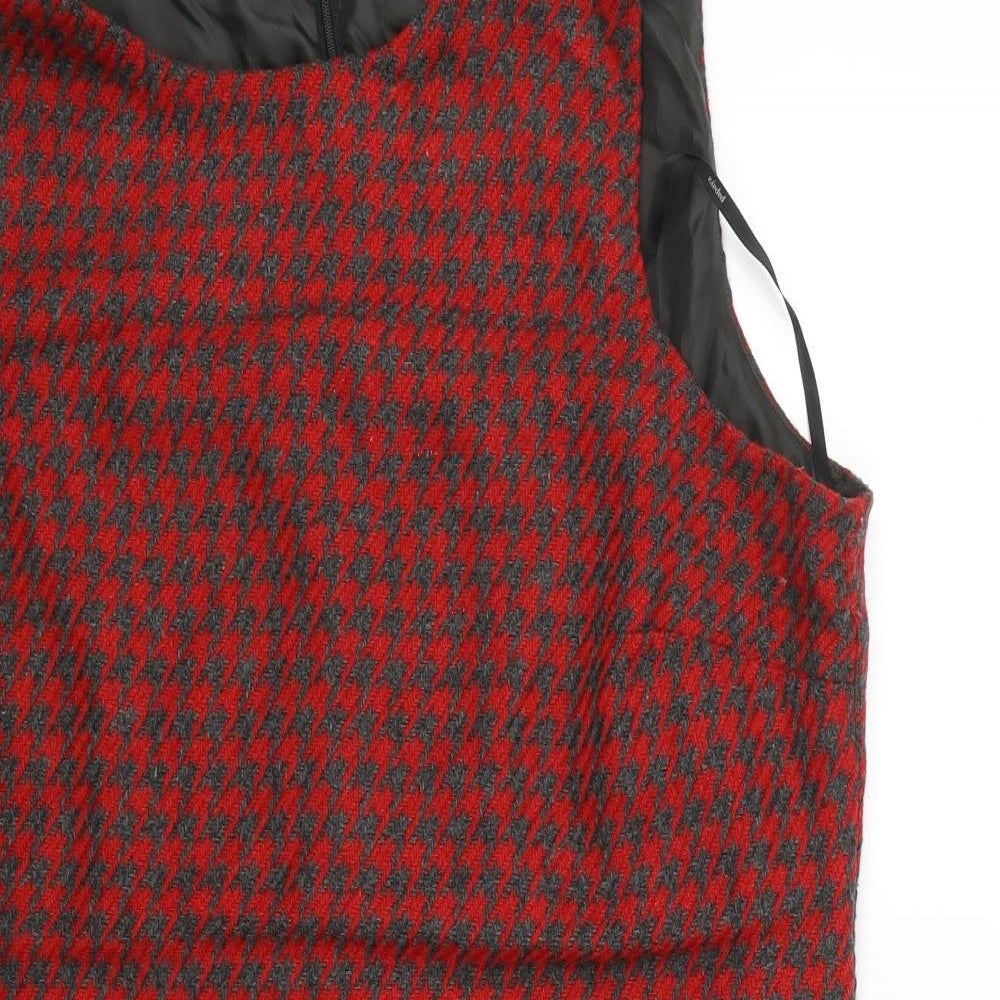 Papaya Womens Red Houndstooth  Tank Dress  Size 18