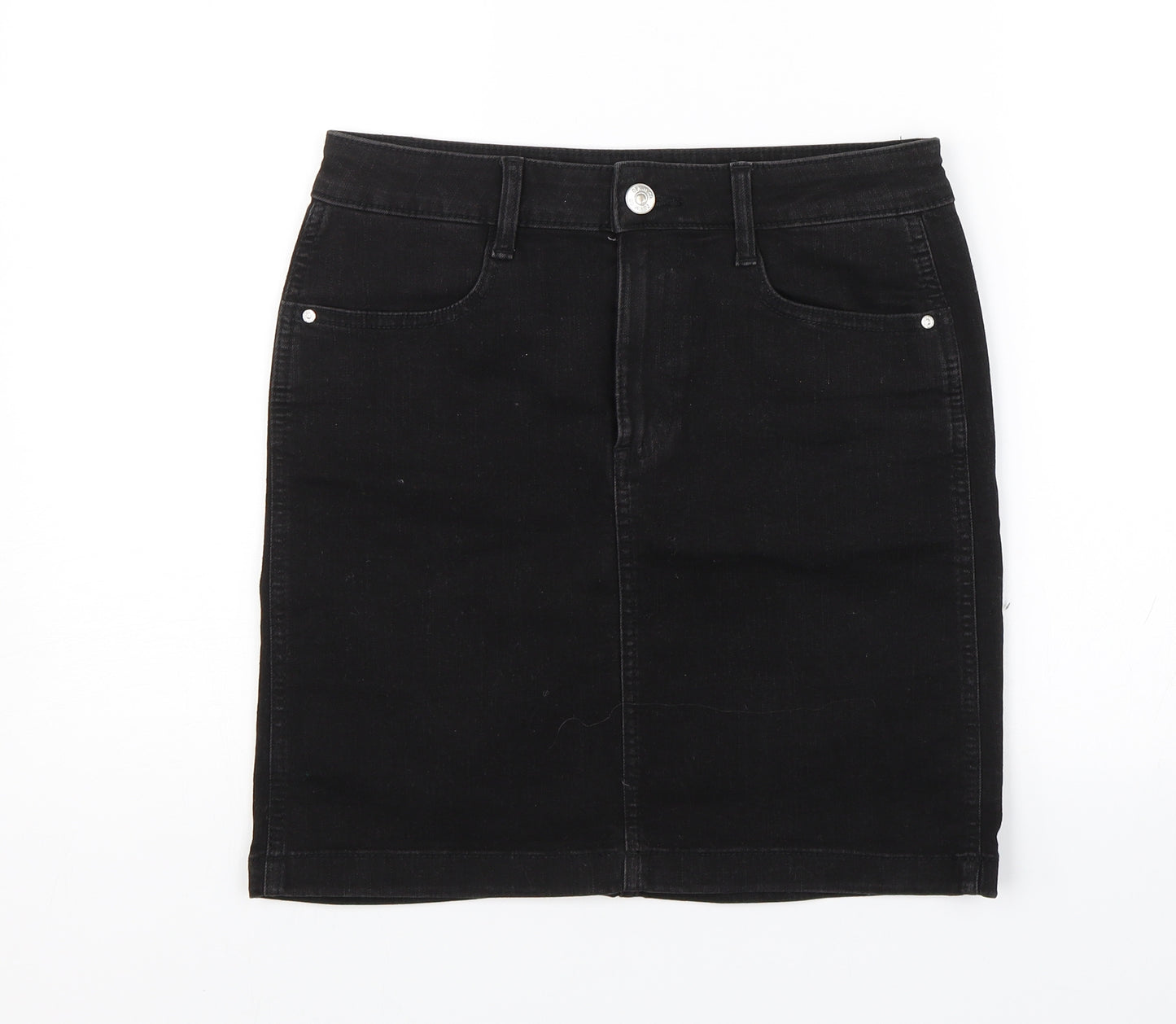 Denim & co Womens Black  Denim Mini Skirt Size 10