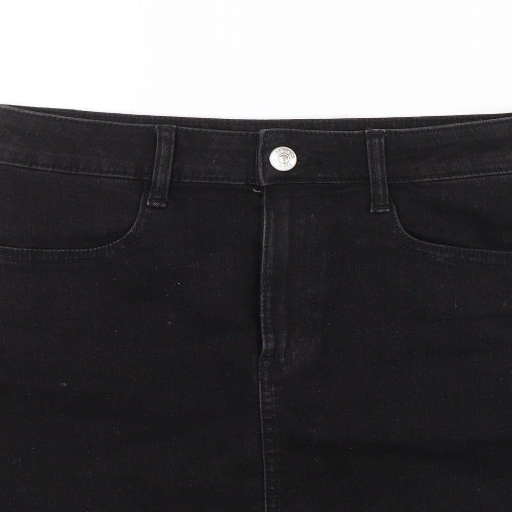 Denim & co Womens Black  Denim Mini Skirt Size 10